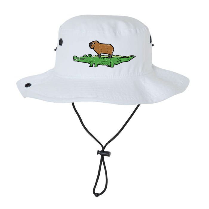 Capybara On Crocodile Capy Alligator Rodent Bucket Hat