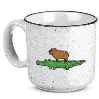 Capybara On Crocodile Capy Alligator Rodent 15oz Campfire Ceramic Mug