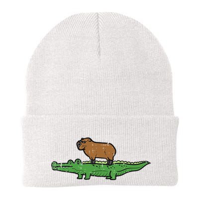 Capybara On Crocodile Capy Alligator Rodent Beanie
