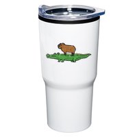 Capybara On Crocodile Capy Alligator Rodent Tumbler