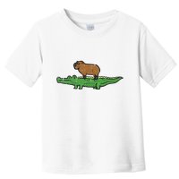 Capybara On Crocodile Capy Alligator Rodent Toddler T-Shirt