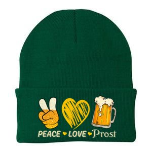 Cute Oktoberfest Costume Peace Love Prost Prost Oktoberfest Knit Cap Winter Beanie