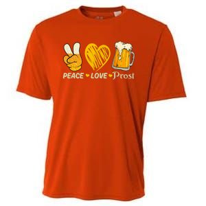 Cute Oktoberfest Costume Peace Love Prost Prost Oktoberfest Cooling Performance Crew T-Shirt