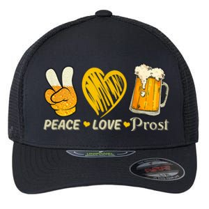 Cute Oktoberfest Costume Peace Love Prost Prost Oktoberfest Flexfit Unipanel Trucker Cap