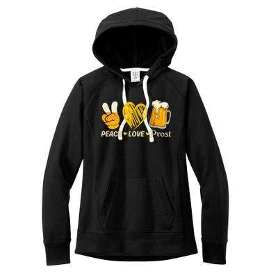 Cute Oktoberfest Costume Peace Love Prost Prost Oktoberfest Women's Fleece Hoodie