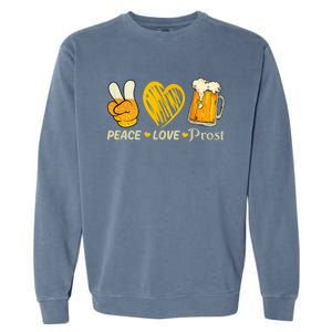 Cute Oktoberfest Costume Peace Love Prost Prost Oktoberfest Garment-Dyed Sweatshirt