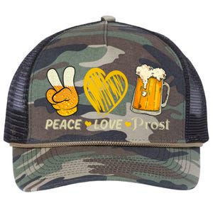 Cute Oktoberfest Costume Peace Love Prost Prost Oktoberfest Retro Rope Trucker Hat Cap