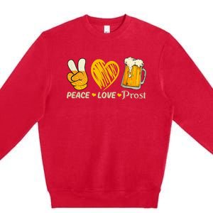 Cute Oktoberfest Costume Peace Love Prost Prost Oktoberfest Premium Crewneck Sweatshirt