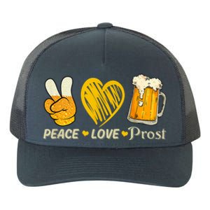 Cute Oktoberfest Costume Peace Love Prost Prost Oktoberfest Yupoong Adult 5-Panel Trucker Hat