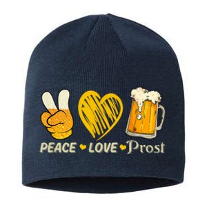 Cute Oktoberfest Costume Peace Love Prost Prost Oktoberfest Sustainable Beanie