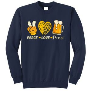 Cute Oktoberfest Costume Peace Love Prost Prost Oktoberfest Tall Sweatshirt