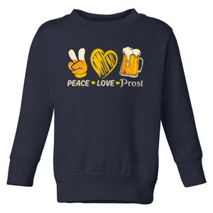 Cute Oktoberfest Costume Peace Love Prost Prost Oktoberfest Toddler Sweatshirt