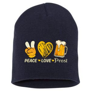 Cute Oktoberfest Costume Peace Love Prost Prost Oktoberfest Short Acrylic Beanie