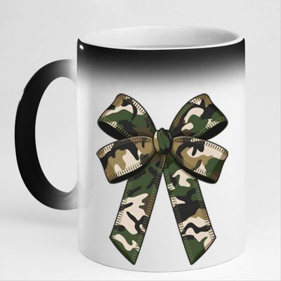 Camouflage Old Camo Bow Camo Coquette Bow Hunting Girl Women 11oz Black Color Changing Mug