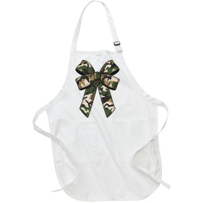 Camouflage Old Camo Bow Camo Coquette Bow Hunting Girl Women Full-Length Apron With Pockets