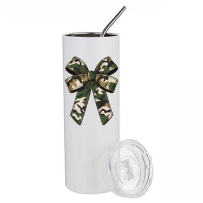 Camouflage Old Camo Bow Camo Coquette Bow Hunting Girl Women Stainless Steel Tumbler