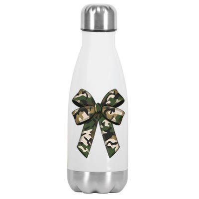 Camouflage Old Camo Bow Camo Coquette Bow Hunting Girl Women Stainless Steel Insulated Water Bottle