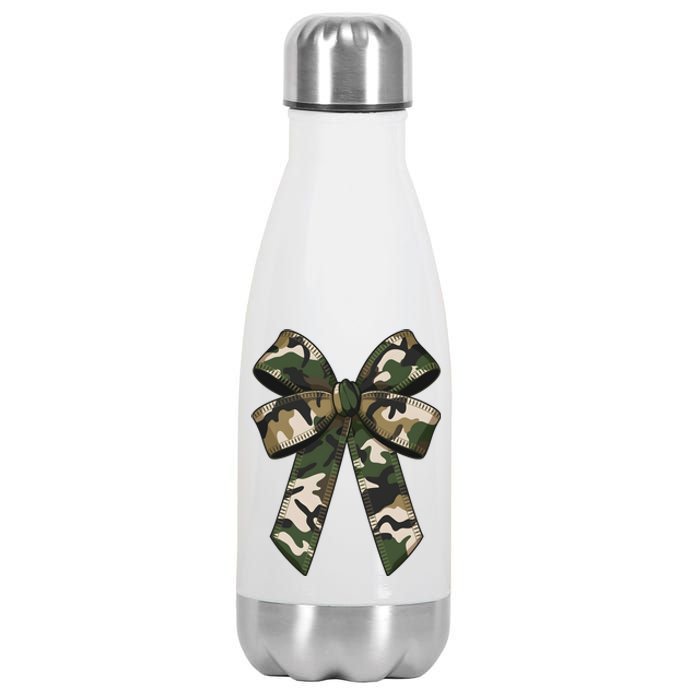 Camouflage Old Camo Bow Camo Coquette Bow Hunting Girl Women Stainless Steel Insulated Water Bottle