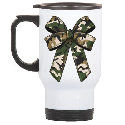 Camouflage Old Camo Bow Camo Coquette Bow Hunting Girl Women Stainless Steel Travel Mug