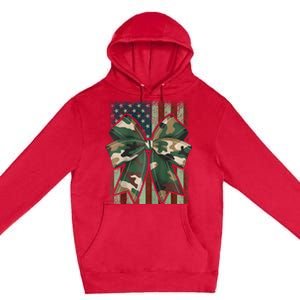 Camouflage Old Camo Bow Camo Coquette Bow Hunting Girl Women Premium Pullover Hoodie