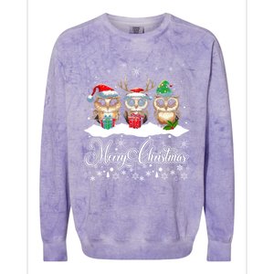 Cute Owl Christmas Gift Funny Owl Lovers Ugly Xmas Meaningful Gift Colorblast Crewneck Sweatshirt