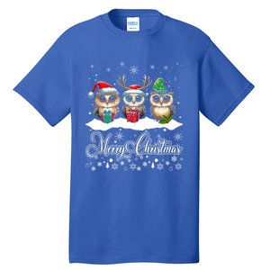 Cute Owl Christmas Gift Funny Owl Lovers Ugly Xmas Meaningful Gift Tall T-Shirt