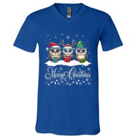 Cute Owl Christmas Gift Funny Owl Lovers Ugly Xmas Meaningful Gift V-Neck T-Shirt