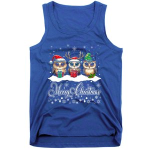 Cute Owl Christmas Gift Funny Owl Lovers Ugly Xmas Meaningful Gift Tank Top