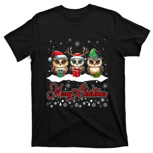 Cute Owl Christmas Gift Funny Owl Lovers Ugly Xmas T-Shirt