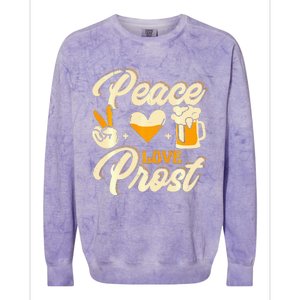 Cute Oktoberfest Costume Peace Love Prost Prost Humor Colorblast Crewneck Sweatshirt