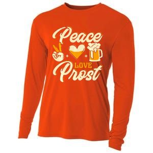 Cute Oktoberfest Costume Peace Love Prost Prost Humor Cooling Performance Long Sleeve Crew