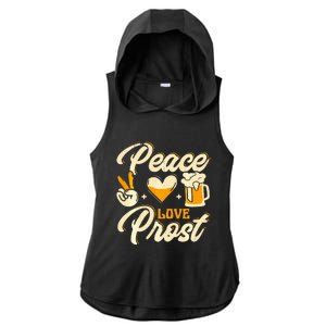 Cute Oktoberfest Costume Peace Love Prost Prost Humor Ladies PosiCharge Tri-Blend Wicking Draft Hoodie Tank