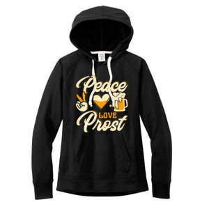 Cute Oktoberfest Costume Peace Love Prost Prost Humor Women's Fleece Hoodie