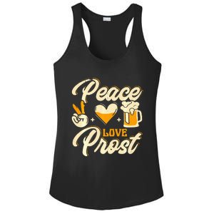 Cute Oktoberfest Costume Peace Love Prost Prost Humor Ladies PosiCharge Competitor Racerback Tank