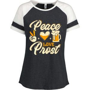 Cute Oktoberfest Costume Peace Love Prost Prost Humor Enza Ladies Jersey Colorblock Tee