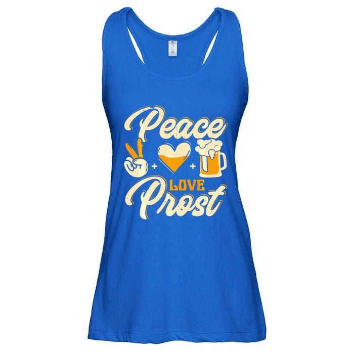 Cute Oktoberfest Costume Peace Love Prost Prost Humor Ladies Essential Flowy Tank