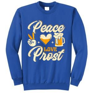 Cute Oktoberfest Costume Peace Love Prost Prost Humor Tall Sweatshirt