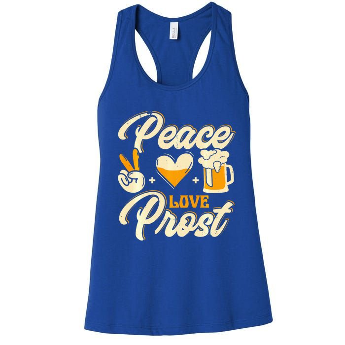 Cute Oktoberfest Costume Peace Love Prost Prost Humor Women's Racerback Tank