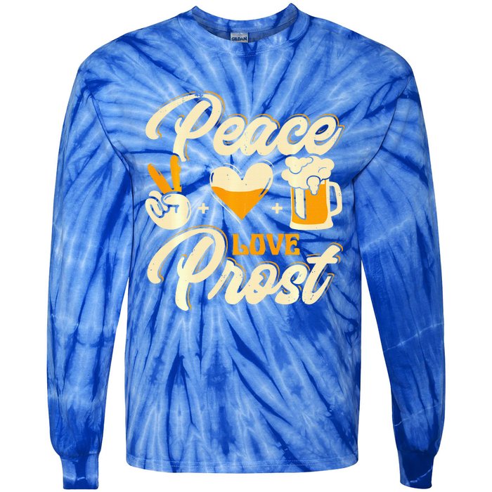 Cute Oktoberfest Costume Peace Love Prost Prost Humor Tie-Dye Long Sleeve Shirt