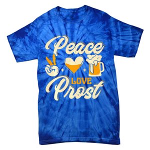 Cute Oktoberfest Costume Peace Love Prost Prost Humor Tie-Dye T-Shirt