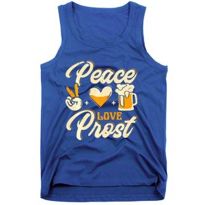 Cute Oktoberfest Costume Peace Love Prost Prost Humor Tank Top