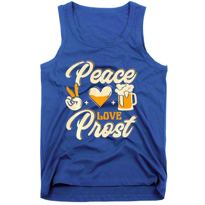 Cute Oktoberfest Costume Peace Love Prost Prost Humor Tank Top