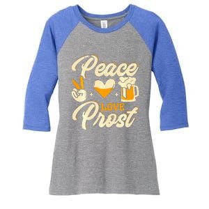 Cute Oktoberfest Costume Peace Love Prost Prost Humor Women's Tri-Blend 3/4-Sleeve Raglan Shirt