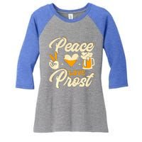 Cute Oktoberfest Costume Peace Love Prost Prost Humor Women's Tri-Blend 3/4-Sleeve Raglan Shirt