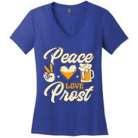 Cute Oktoberfest Costume Peace Love Prost Prost Humor Women's V-Neck T-Shirt