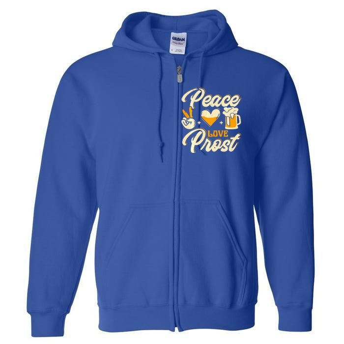 Cute Oktoberfest Costume Peace Love Prost Prost Humor Full Zip Hoodie