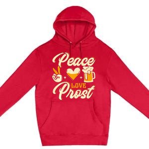 Cute Oktoberfest Costume Peace Love Prost Prost Humor Premium Pullover Hoodie