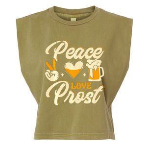 Cute Oktoberfest Costume Peace Love Prost Prost Humor Garment-Dyed Women's Muscle Tee