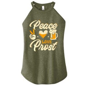 Cute Oktoberfest Costume Peace Love Prost Prost Humor Women's Perfect Tri Rocker Tank