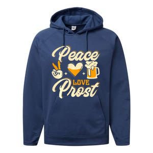 Cute Oktoberfest Costume Peace Love Prost Prost Humor Performance Fleece Hoodie